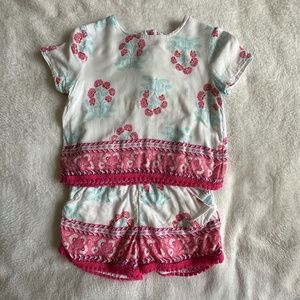 Carter's 2 pc White/Pink Floral Short Set Sz 2T